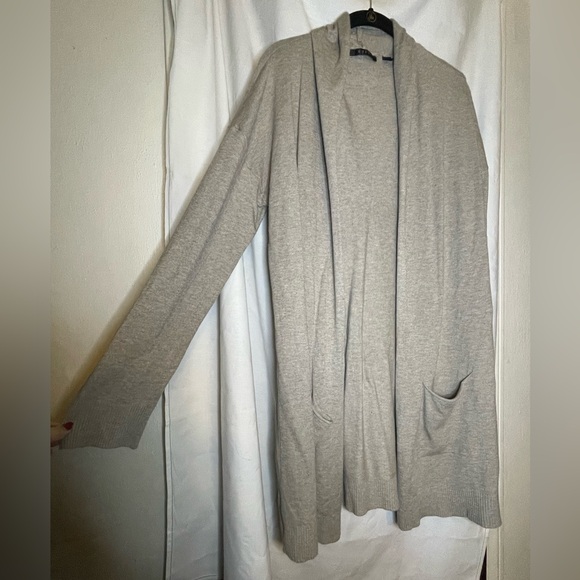 Cyrus Gray Soft & Comfy Open Front Duster Long Cardigan w/ Front Pockets Size L - Picture 7 of 10